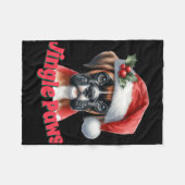 Jingle Paws And Boxer Dog Joy T Shirt フリースブランケット (正面(横))