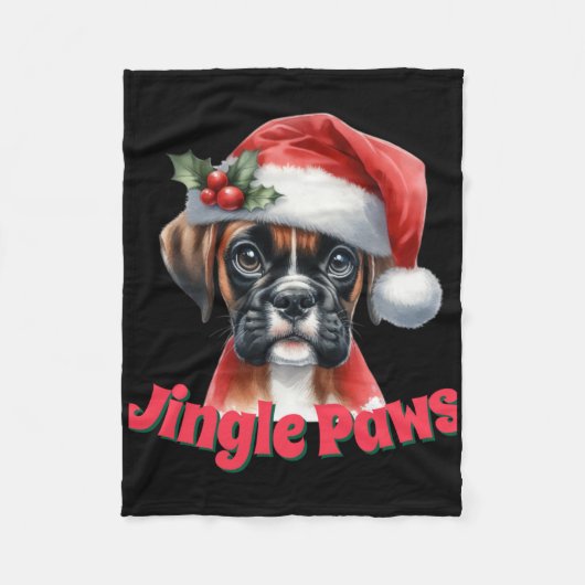 Jingle Paws And Boxer Dog Joy T Shirt フリースブランケット (正面)