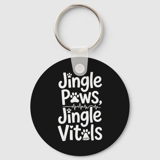 Jingle Paws Jingle Vitals Funny Vet Nurse Xmas  キーホルダー (正面)