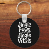 Jingle Paws Jingle Vitals Funny Vet Nurse Xmas  キーホルダー (正面)