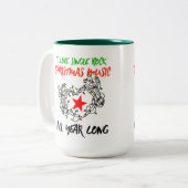 Jingle Rockクリスマスミュージックが大好き ツートーンマグカップ (正面左)