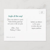 Jingle Shells熱帯クリスマスソングのメッセージ ポストカード (裏面)