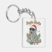 Jingle Shells Tropical Santa Manatee Christmas キーホルダー (正面左)