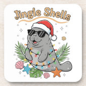 Jingle Shells Tropical Santa Manatee Christmas コースター (正面)