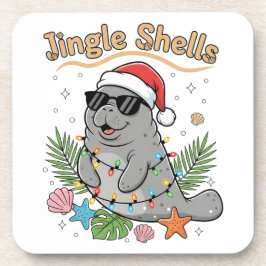 Jingle Shells Tropical Santa Manatee Christmas コースター