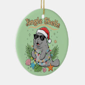 Jingle Shells Tropical Santa Manatee Christmas セラミックオーナメント (右)