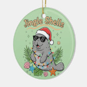 Jingle Shells Tropical Santa Manatee Christmas セラミックオーナメント (左)