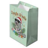 Jingle Shells Tropical Santa Manatee Christmas ミディアムペーパーバッグ (裏面アングル)
