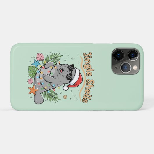 Jingle Shells Tropical Santa Manatee Christmas Case-Mate iPhoneケース (裏面(横))