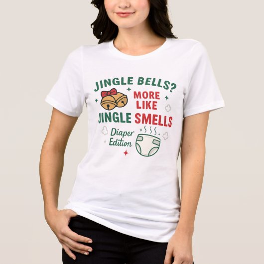 Jingle Smells Funny Mom Christmas Tee トライブレンドＴシャツ (正面)