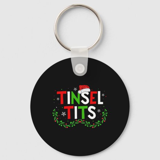 Jingle Tinsel一致する栗クリスマスカップル キーホルダー (正面)