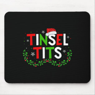 Jingle Tinsel一致する栗クリスマスカップル マウスパッド