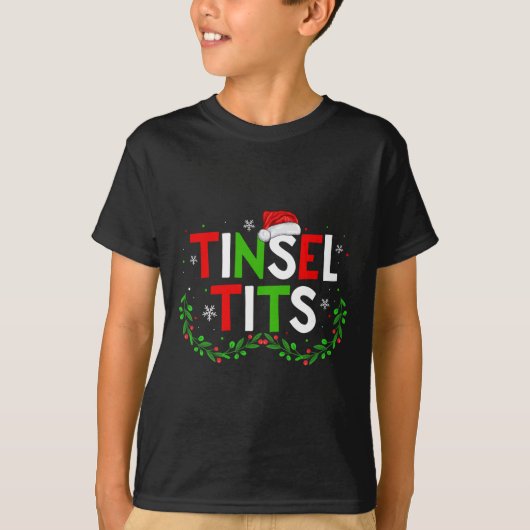 Jingle Tinsel一致する栗クリスマスカップル Tシャツ (正面)