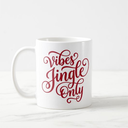 Jingle Vibes Only Festive Christmas Mug コーヒーマグカップ (左)