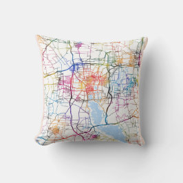 Jining China City Map クッション