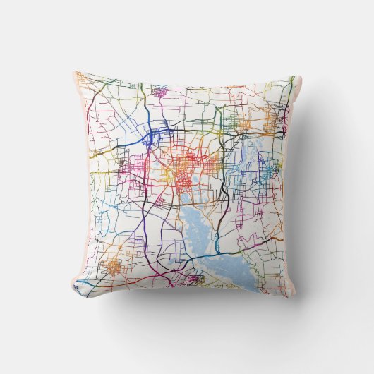 Jining China City Map クッション (正面)