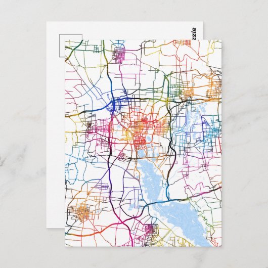 Jining China City Map ポストカード (正面/裏面)