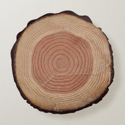 Jitakuの年輪は綿の円形の枕を等級別にします ラウンドクッション (裏面)