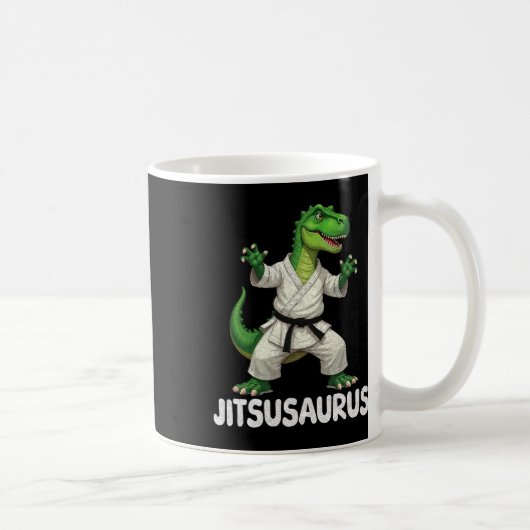 Jitsusaurus Dinosaur Karate Martial Arts Fun Enthu コーヒーマグカップ (右)