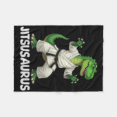 Jitsusaurus Dinosaur Karate Martial Arts Fun Enthu フリースブランケット (正面(横))