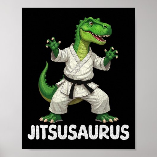 Jitsusaurus Dinosaur Karate Martial Arts Fun Enthu ポスター (正面)