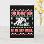 Jiu Jitsu Bjj Ugly Christmas Sweater Mma Funny Xma カード (黄色い花)