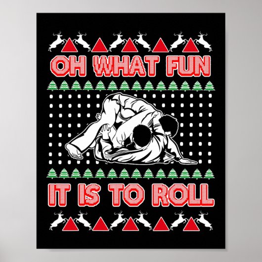 Jiu Jitsu Bjj Ugly Christmas Sweater Mma Funny Xma ポスター (正面)