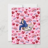 Jiu Jitsu BJJ Valentine’s Day Card in Pink ノートカード (正面)