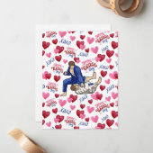 Jiu Jitsu BJJ Valentine’s Day Card in White ノートカード (正面/裏面インサイチュ)