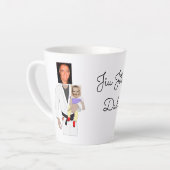Jiu Jitsu Dad Custom Photos and Handwritten Text カフェラテマグ (左アングル)