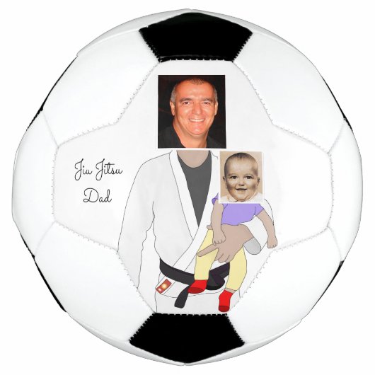 Jiu Jitsu Dad Custom Photos and Handwritten Text サッカーボール (正面)