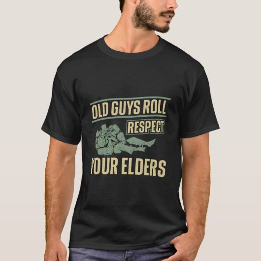 Jiu Jitsu Dad Father Coach Old Guys Roll Respect Y Tシャツ (正面)