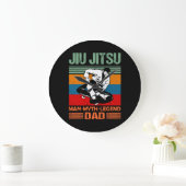 Jiu Jitsu Dad Man Legend martial arts Slogan retro ラージ壁時計 (ホーム)