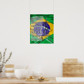 Jiu Jitsu is my religion Brazilian flag poster ポスター (キッチン)