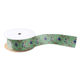 Jiu-Jitsu Merry Christmas Satin Ribbon in Green サテンリボン