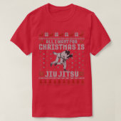 Jiu Jitsu MMA BJJ Funny Christmas Ugly Xmas Sweate Tシャツ (デザイン正面)
