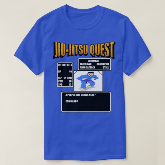 Jiu Jitsu Quest BJJ MMA Retro gaming Tシャツ (デザイン正面)