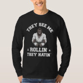 Jiu Jitsu Rollin   BJJ Grappling Gorilla Tシャツ (正面)