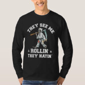 Jiu Jitsu Rollin BJJ Grappling Grim Reaper Tシャツ (正面)