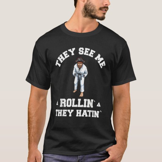 Jiu Jitsu Rollin   BJJ Grappling Pirate Tシャツ (正面)