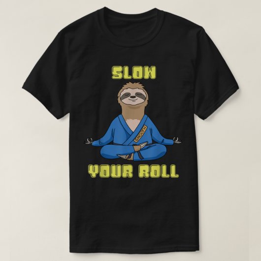 Jiu Jitsu s Slow Your Roll Sloth Mens Brazilian Ju Tシャツ (デザイン正面)