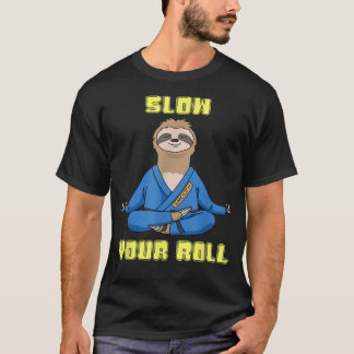 Jiu Jitsu s Slow Your Roll Sloth Mens Brazilian Ju Tシャツ
