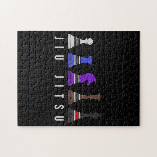 jiu jitsu training   chess, gift  bjj with text. ジグソーパズル (横)