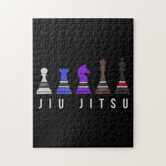 jiu jitsu training   chess, gift  bjj with text. ジグソーパズル (縦)