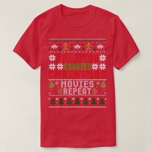 Jiu Jitsu Ugly Christmas Sweater Martial Arts Gift Tシャツ (デザイン正面)