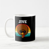 Jive Turkey Afro Retro 70s Thanksgiving Turkey Day コーヒーマグカップ (左)