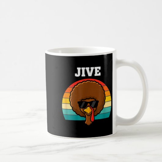 Jive Turkey Afro Retro 70s Thanksgiving Turkey Day コーヒーマグカップ (右)