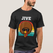Jive Turkey Afro Retro 70s Thanksgiving Turkey Day Tシャツ (正面)