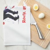 Jiversのクラシックな50年代のロックンロールの踊りの漫画 キッチンタオル (四つ折り)