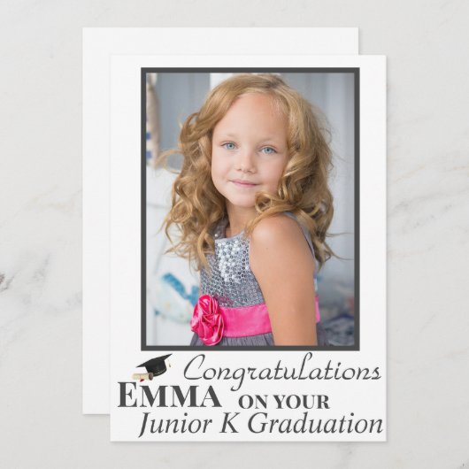 JK卒業写真カードおめでとうございます 招待状 (正面/裏面)